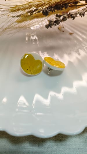 🌿 Fragmente de Eternitate: Cercei Stud cu Frasin - Thumbnail 2